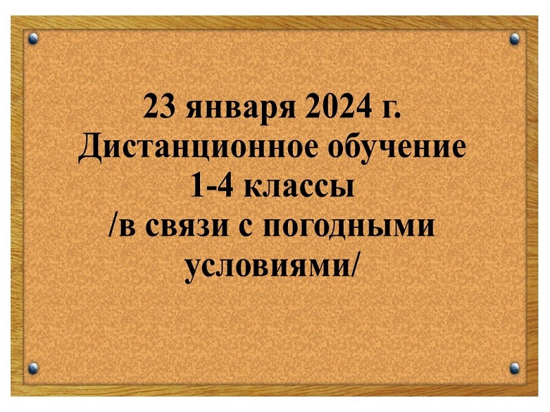 Об организации обучения 23 января 2024 года.