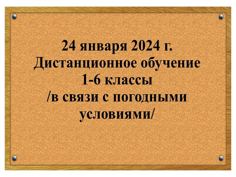 Об организации обучения 24 января 2024 года.
